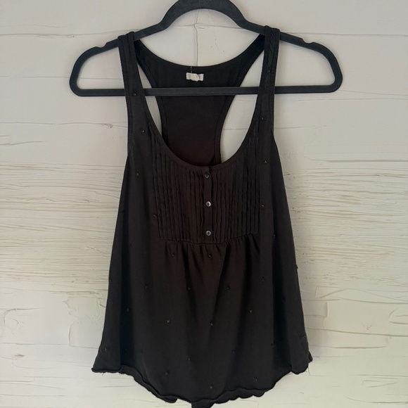 Aerie | Size Large | Charcoal Grey Button Front Tank - Picture 1 of 4